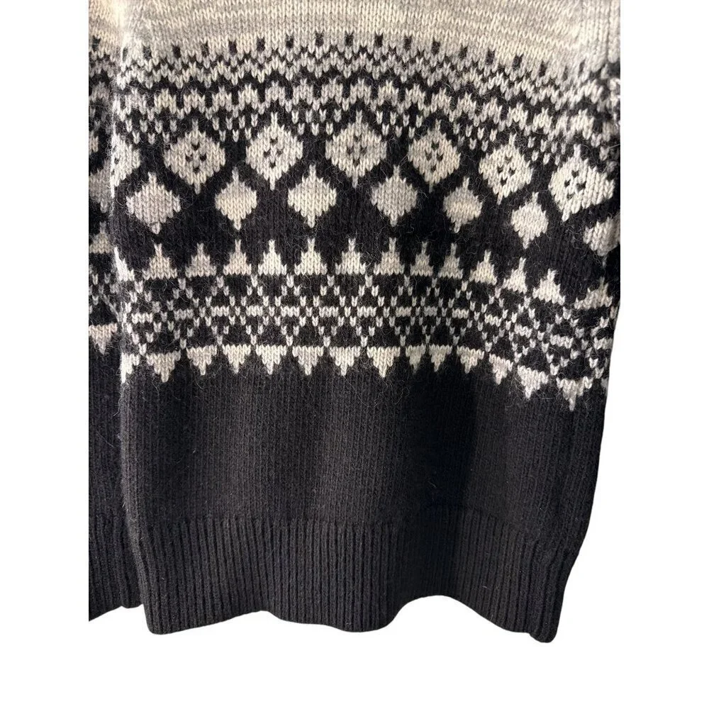 Banana Republic Fair Isle Black Wool Alpaca Blend Sweater Size S Pre-owned EUC